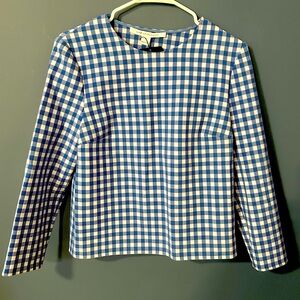Diane Von FURSTENBURG *NWT* Blue & White Gingham Blouse (8)